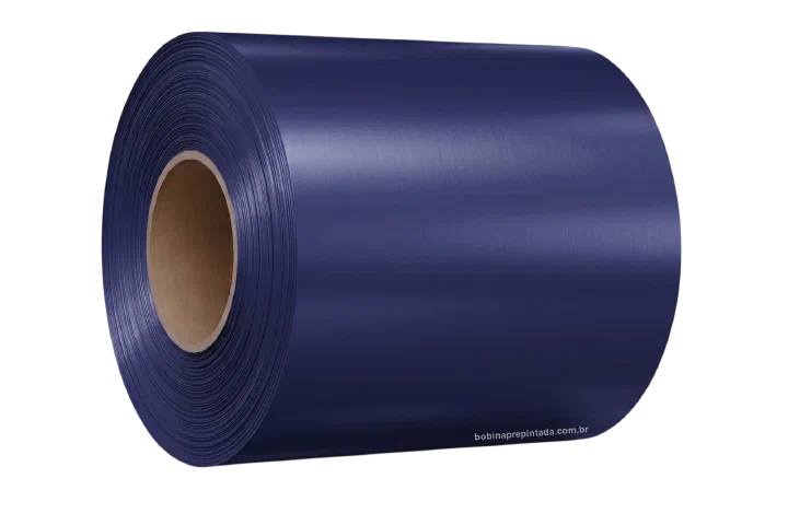 Bobina Pré‑Pintada azul escuro - referência RAL 5002 (imagem ilustrativa)