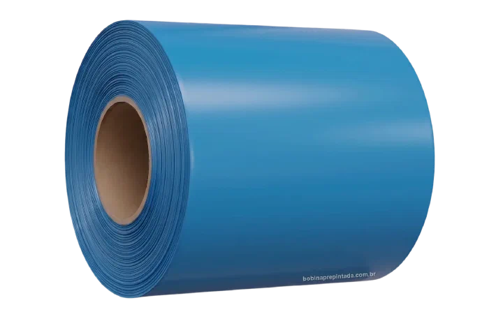 Bobina Pré‑Pintada azul claro - referência RAL 5012 (imagem ilustrativa)