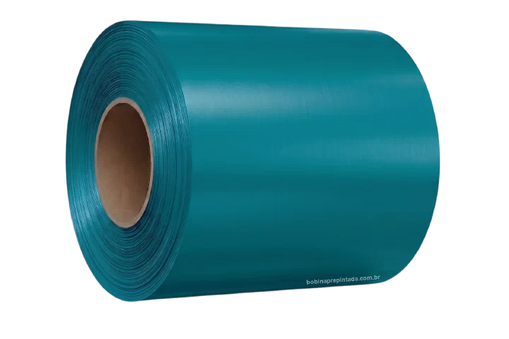 Bobina Pré‑Pintada azul-turquesa - referência RAL 5018 (imagem ilustrativa)