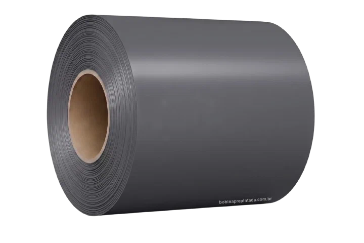 Bobina Pré‑Pintada cinza escuro - referência RAL 7024 (imagem ilustrativa)
