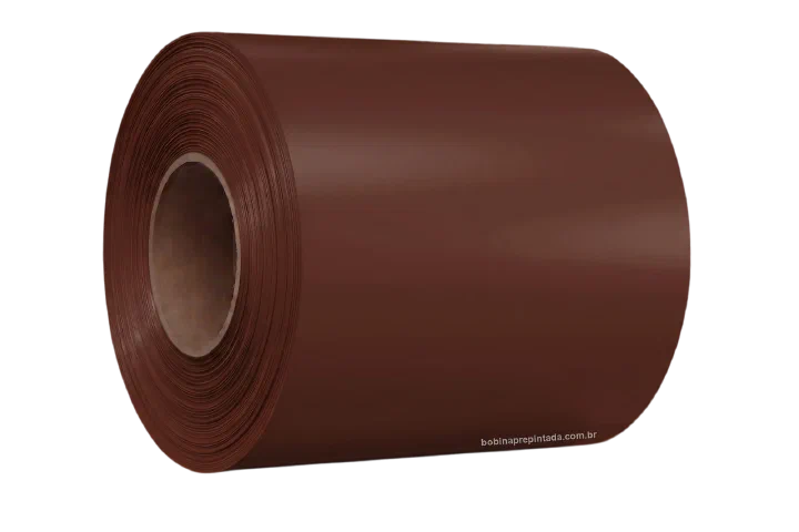 Bobina Pré‑Pintada marrom avermelhado - referência RAL 8012 (imagem ilustrativa)