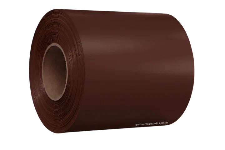 Bobina Pré‑Pintada marrom escuro - referência RAL 8016 (imagem ilustrativa)