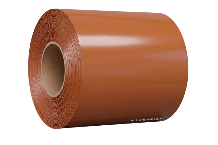 Bobina Pré‑Pintada terracota - referência RAL 8023 (imagem ilustrativa)